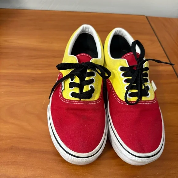 Vans Authentic Era Rally Skate Shoe Red Yellow Blue Black Rasta Skate Sneaker W8 - Picture 3 of 9